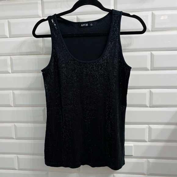 Apt. 9 Tops - APT. 9 Women’s Black Sequined Tank Top